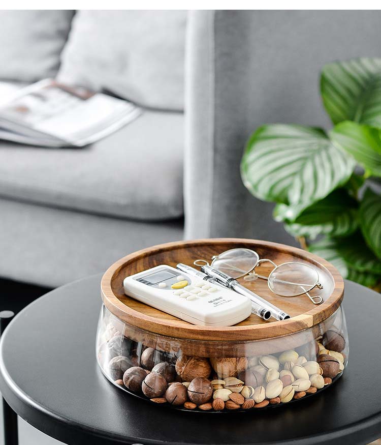European Style Creative Design Fruits Dish Glass Jars For Nuts Candy Fruits Snacks Pantry Organization