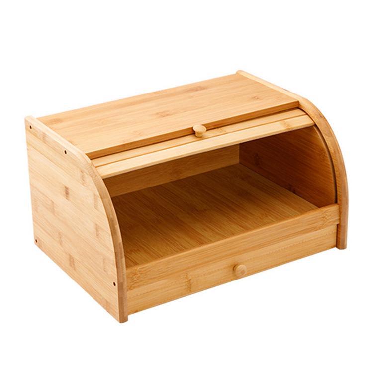 European bamboo bread box kitchen food storage box bamboo multi-function storage box simple household