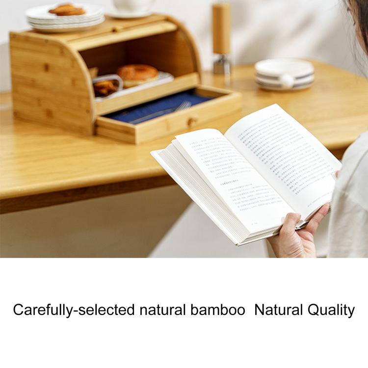 European bamboo bread box kitchen food storage box bamboo multi-function storage box simple household