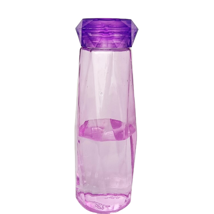 European creative glass bottle starry sky diamond glass water cup with transparent diamond effect lid