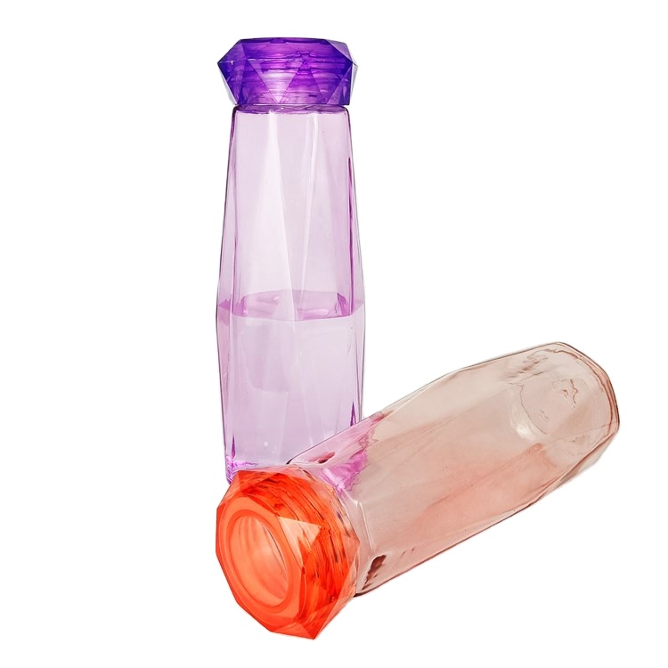 European creative glass bottle starry sky diamond glass water cup with transparent diamond effect lid