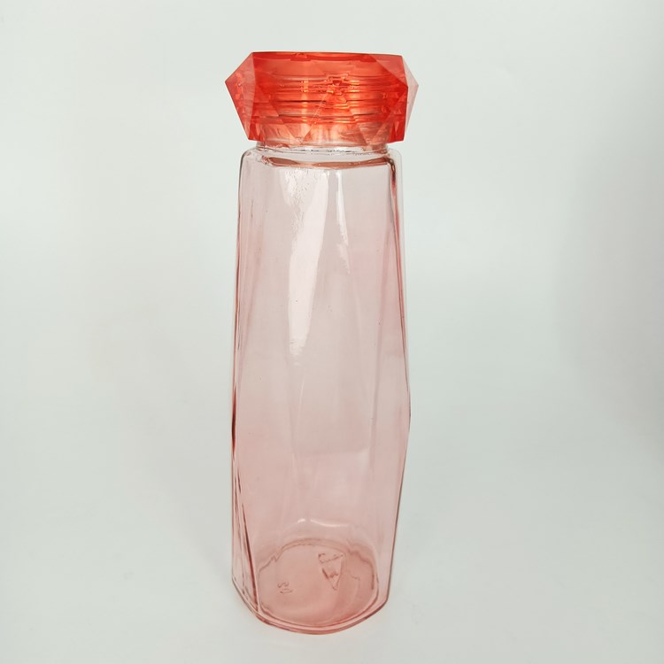 European creative glass bottle starry sky diamond glass water cup with transparent diamond effect lid