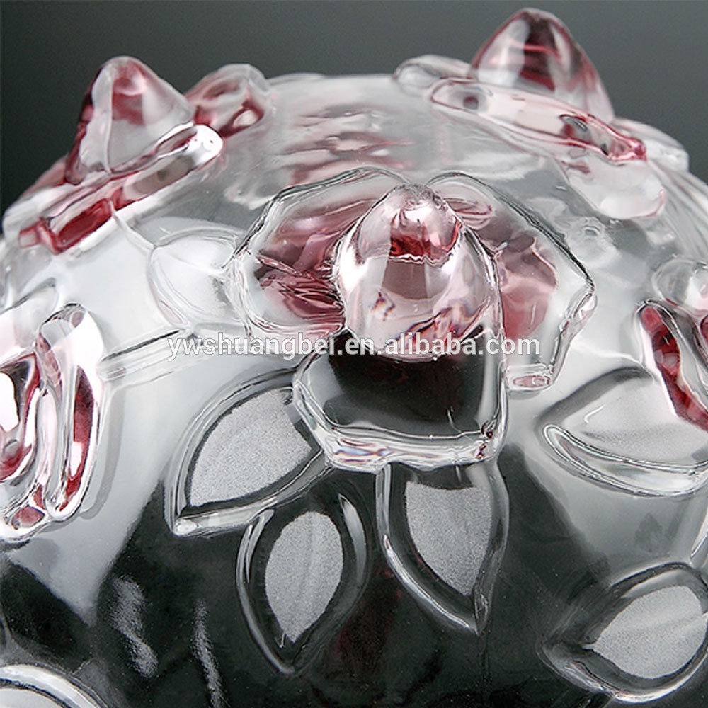 European flower design with foot storage jar with lid for household decoration