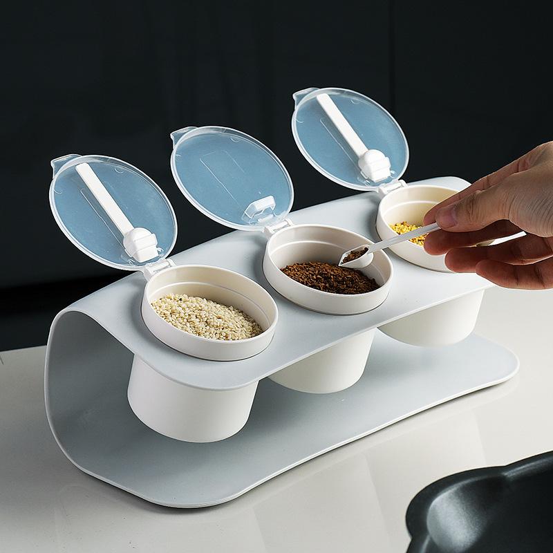 European-style Household Kitchen Seasoning Box Set Three-combined Seasoning Jar Multi-function