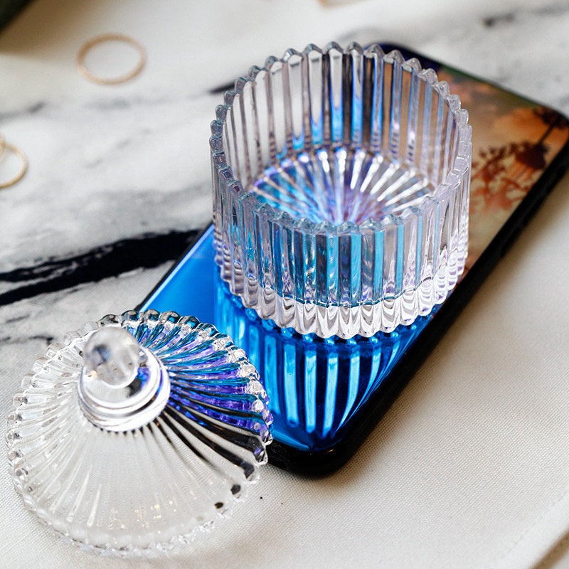 European style delicate weeding candies jewellery storage embossed glass jars