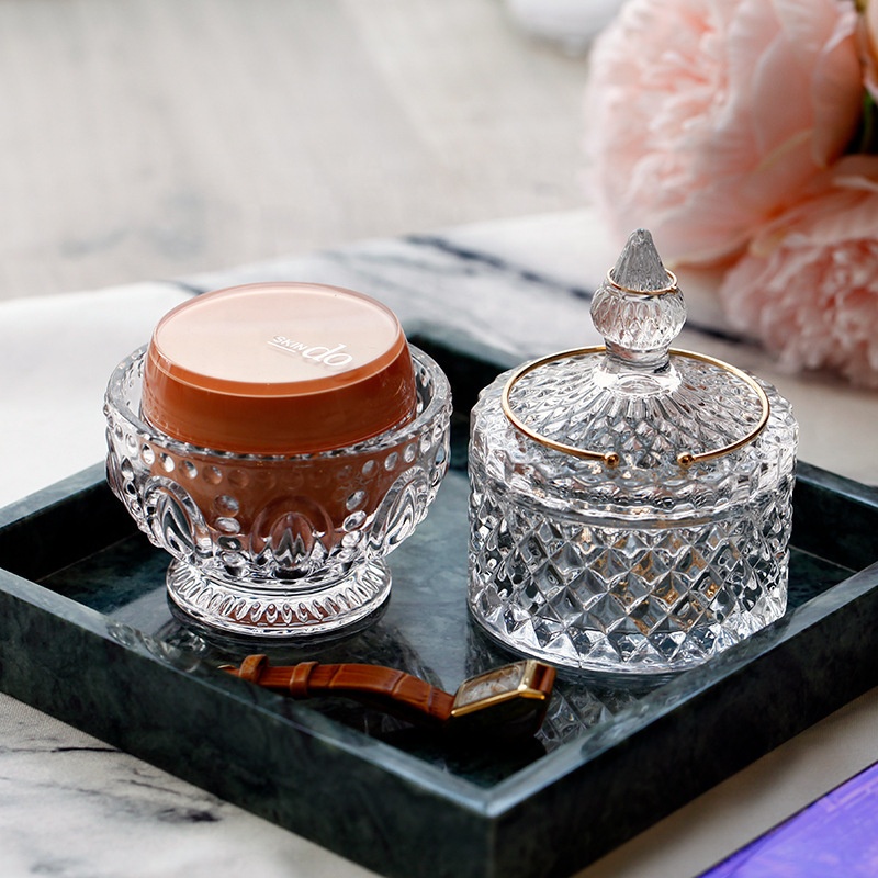 European style delicate weeding candies jewellery storage embossed glass jars