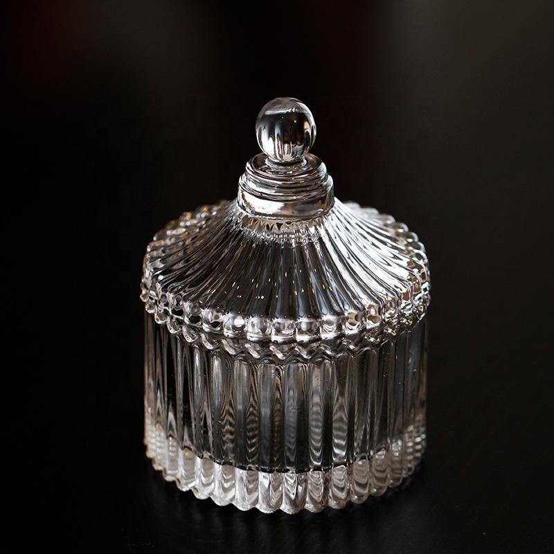 European style delicate weeding candies jewellery storage embossed glass jars