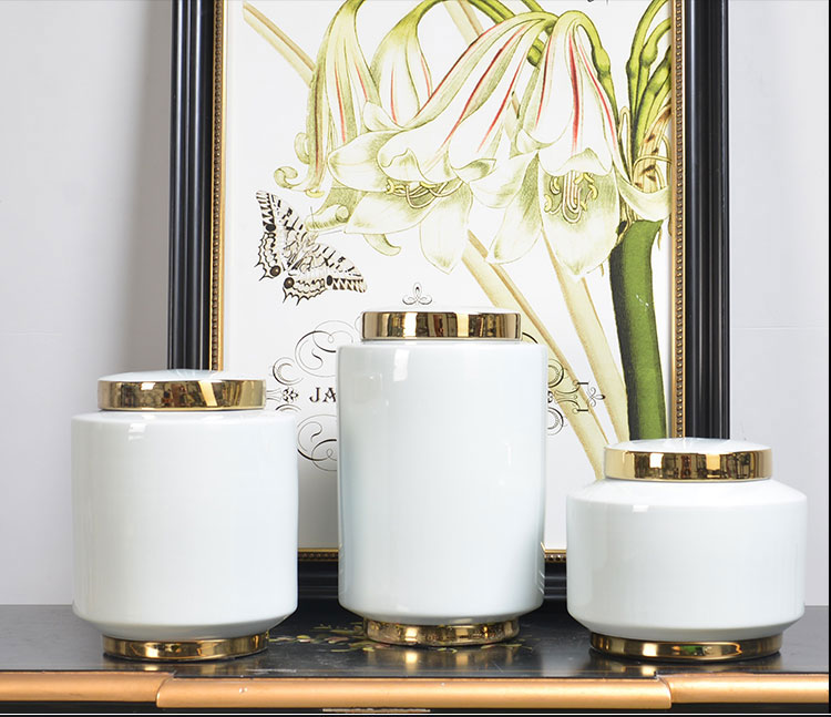European style painting ceramic ginger jar for decoration