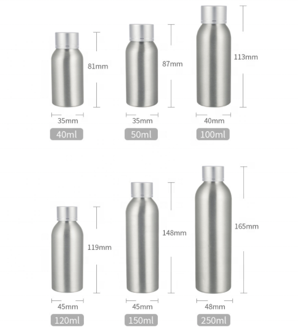 Everich Aluminum 250 ml travel Spray pump kit Refillable Empty sub Bottles for Essential Oils