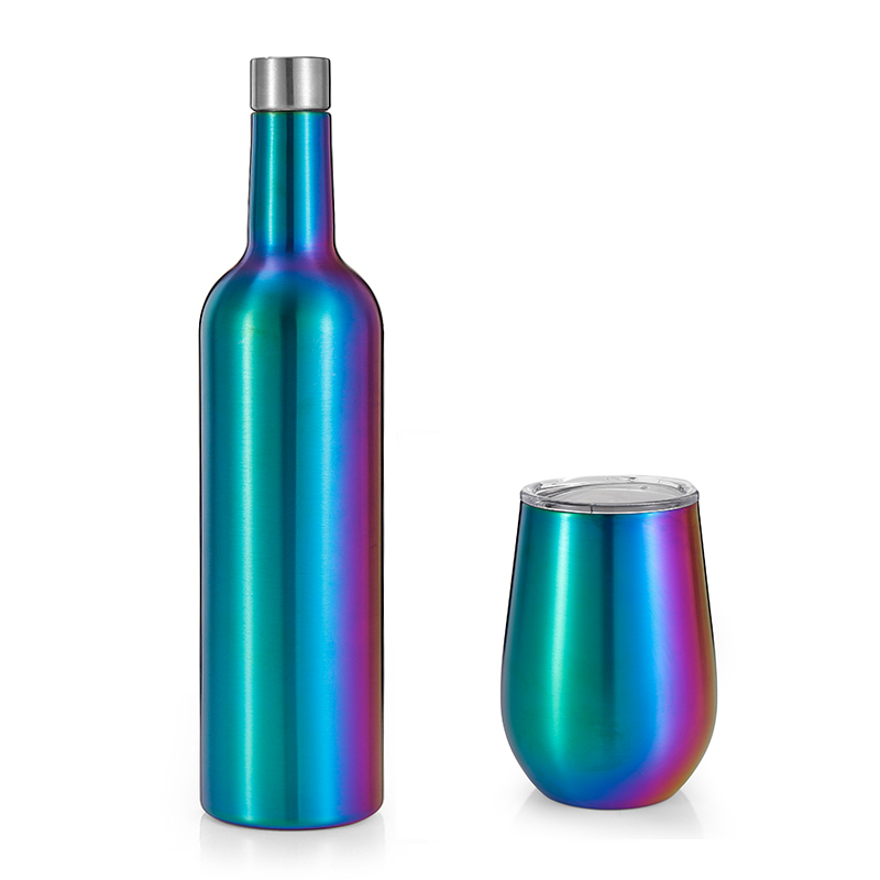 Everich hot sale Gift Set 500ml Stainless Steel Wine Bottle with Egg Shape Ice Cold Wine Tumbler wholesale factory supplier