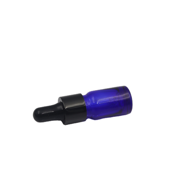 Excellent quality empty 5ml blue empty glass essential oil bottle with dropper