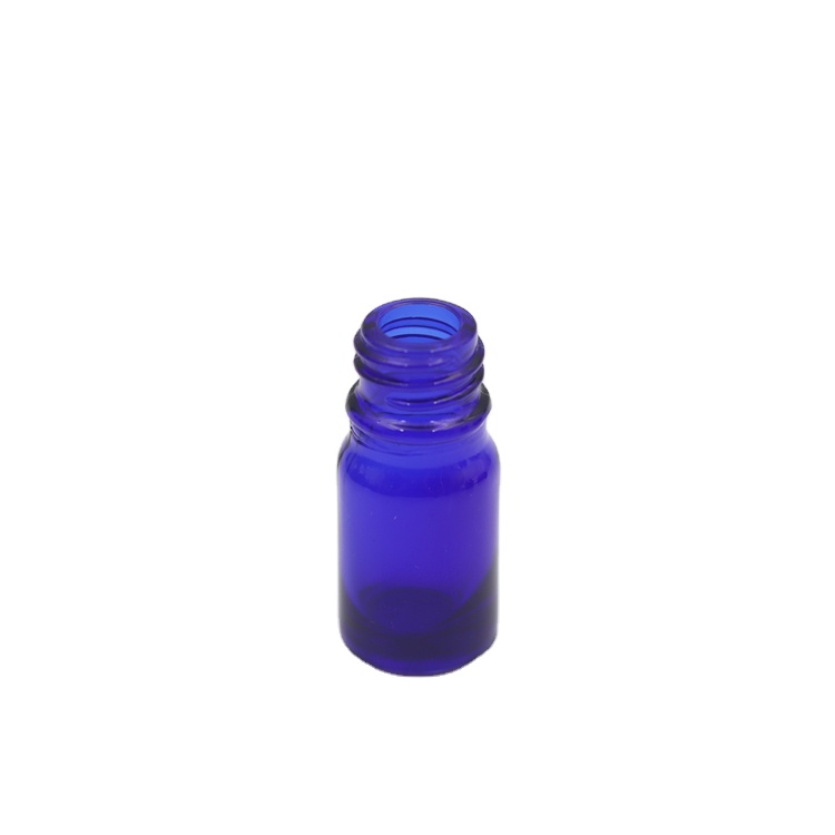 Excellent quality empty 5ml blue empty glass essential oil bottle with dropper