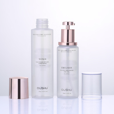 Excellent quality latest glass cosmetic bottle set glass cosmetic bottle and jar cosmetics cream glass bottles and jars