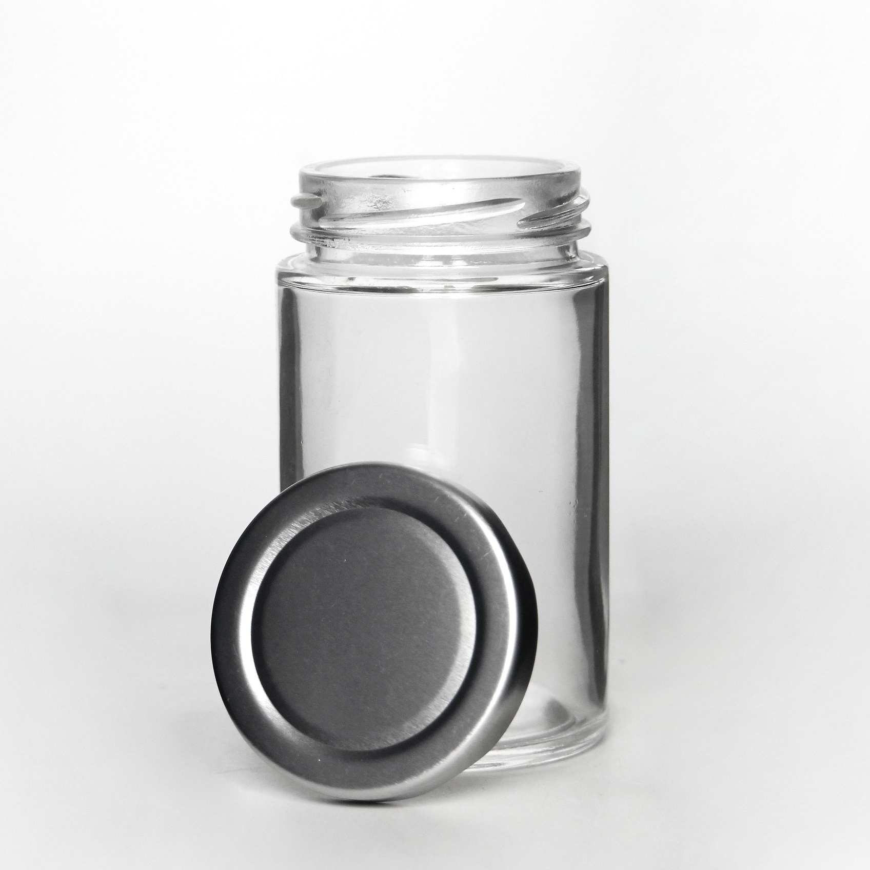 Expert factory made ergo glass jar Hot Stamping food storage jars glass Easy Open End round glass jar with metal lid