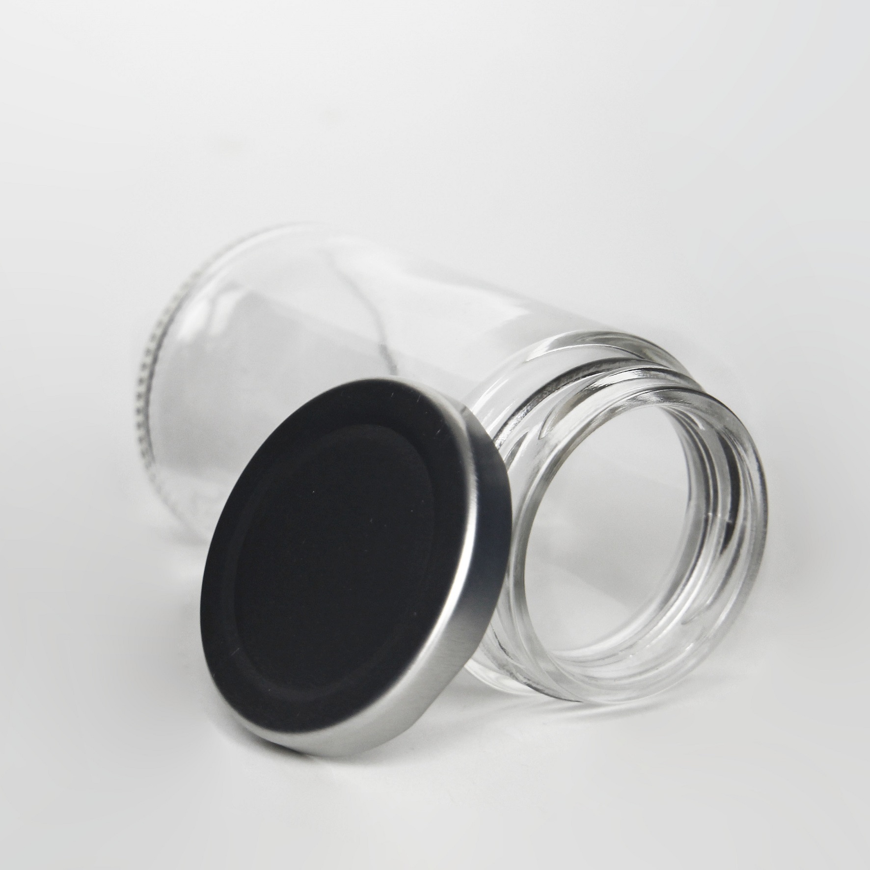 Expert factory made ergo glass jar Hot Stamping food storage jars glass Easy Open End round glass jar with metal lid