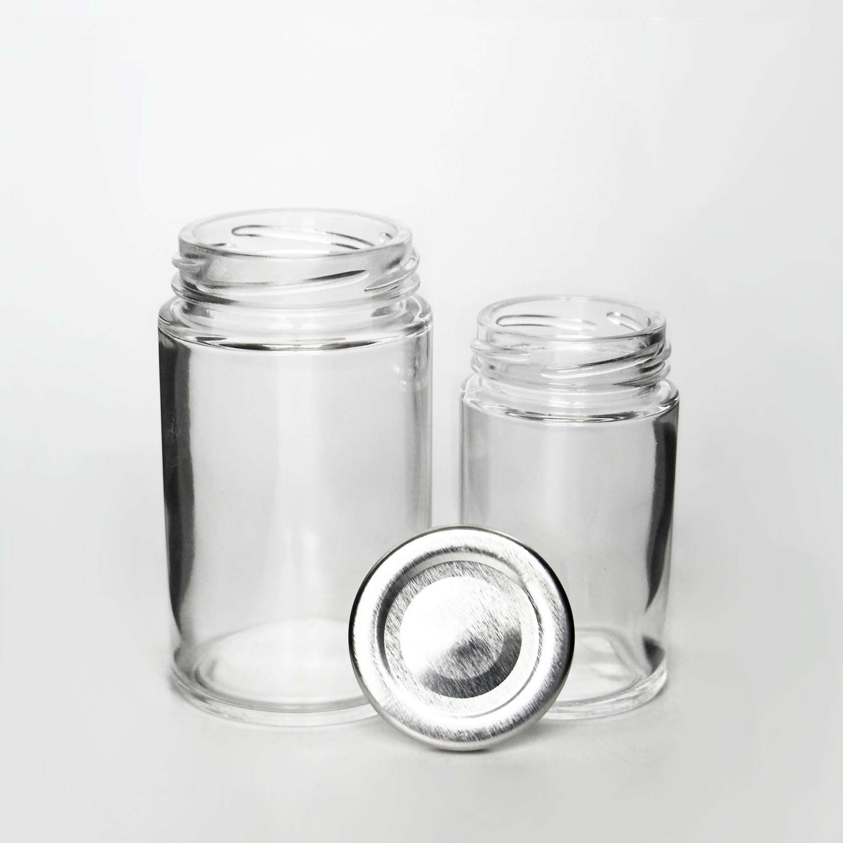 Expert factory made ergo glass jar Hot Stamping food storage jars glass Easy Open End round glass jar with metal lid
