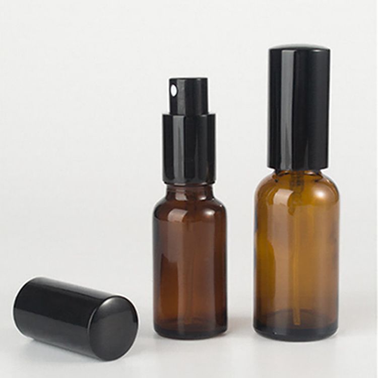 Exquisite 10ml 20ml 30ml Green Amber Blue Glass Essential Oil Spray Bottles Gold Spray Perfume Bottle