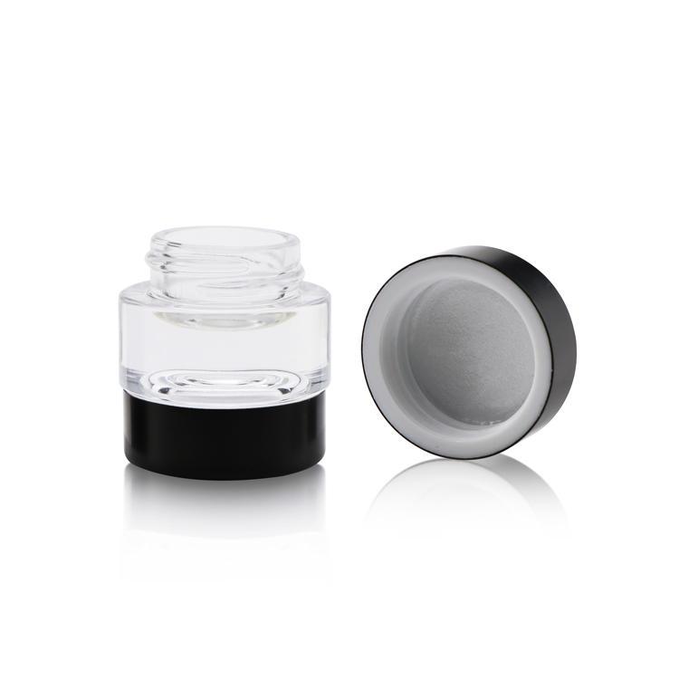 Exquisite 3 gram 5 gram 10 gram double sided cosmetic jars thick based lip balm skin care cr lid glass jars packaging