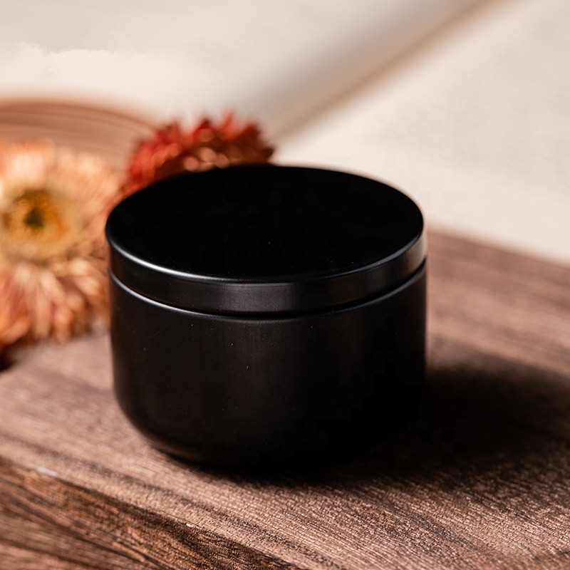 Exquisite 40g black empty candle jar