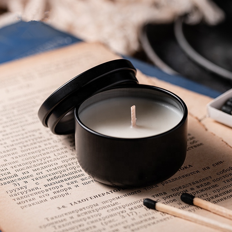 Exquisite 40g black empty candle jar