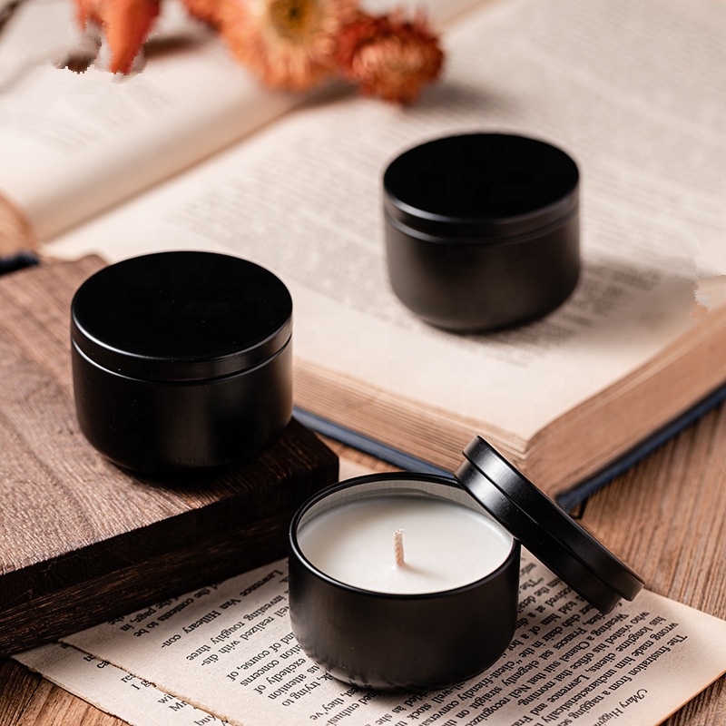 Exquisite 40g black empty candle jar