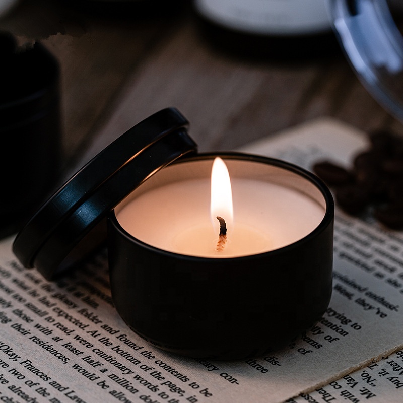Exquisite 40g black empty candle jar