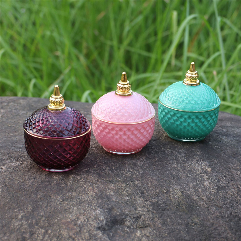 Exquisite kitchen gadget food storage candy container decoration ceramic candy jar home goods glass jars with gold decal