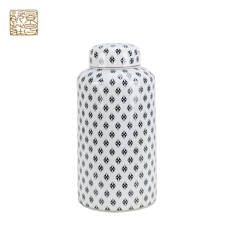 Exquisite living room home decoration supplies ceramic square jar
