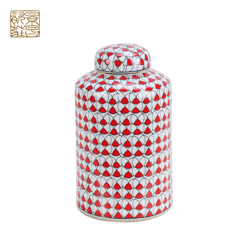 Exquisite living room home decoration supplies ceramic square jar