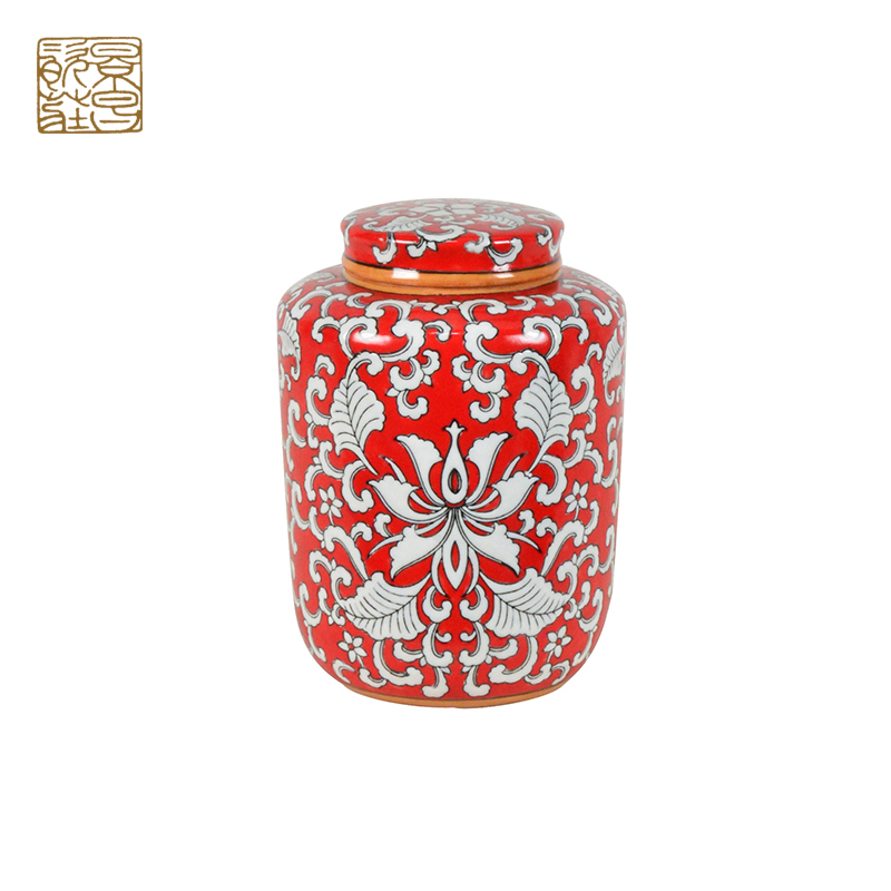 Exquisite living room home decoration supplies ceramic square jar