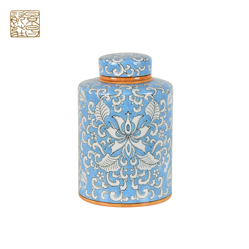 Exquisite living room home decoration supplies ceramic square jar