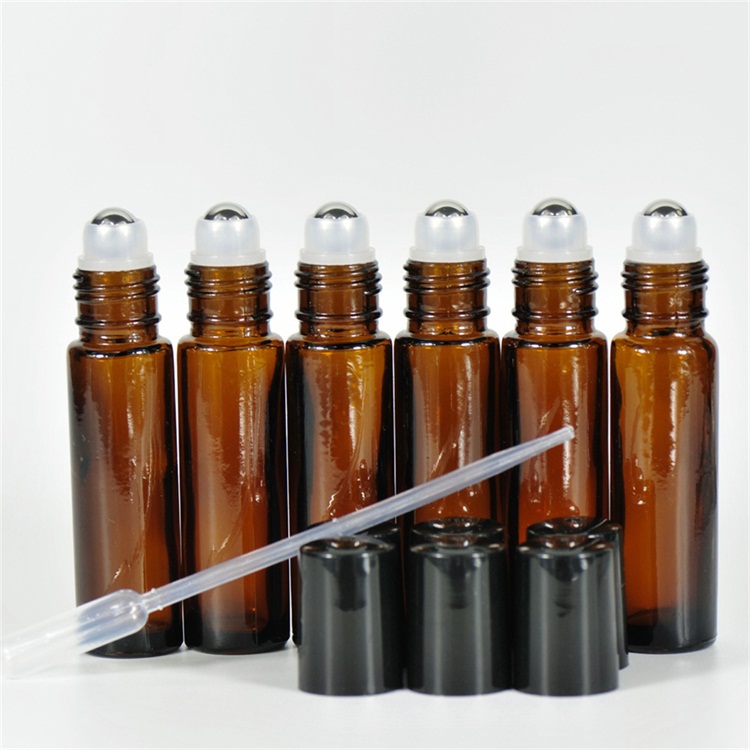 Exquisite roll on sealing type glass 10ml roller bottle blue amber clear wholesale