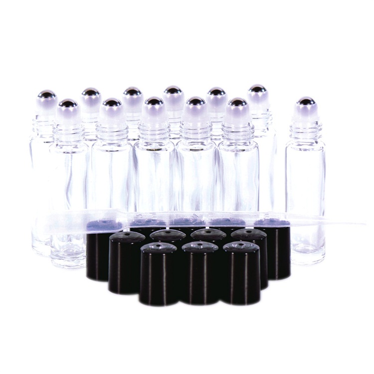 Exquisite roll on sealing type glass 10ml roller bottle blue amber clear wholesale