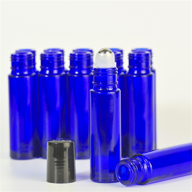 Exquisite roll on sealing type glass 10ml roller bottle blue amber clear wholesale