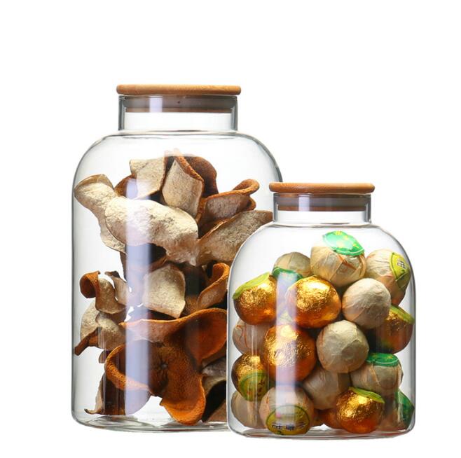 Extra-Large High Capacity 1.8L 3.2L Food Storage Canisters Airtight Transparent Glass Jar For Snacks Grains Tea Pantry Container