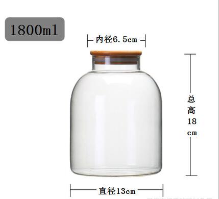 Extra-Large High Capacity 1.8L 3.2L Food Storage Canisters Airtight Transparent Glass Jar For Snacks Grains Tea Pantry Container