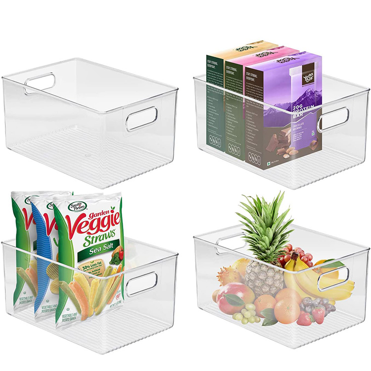 Extra Large Household Stackable Plastic Food Storage Bin Basket Countertop Cabinets Pantry refrige food organizers