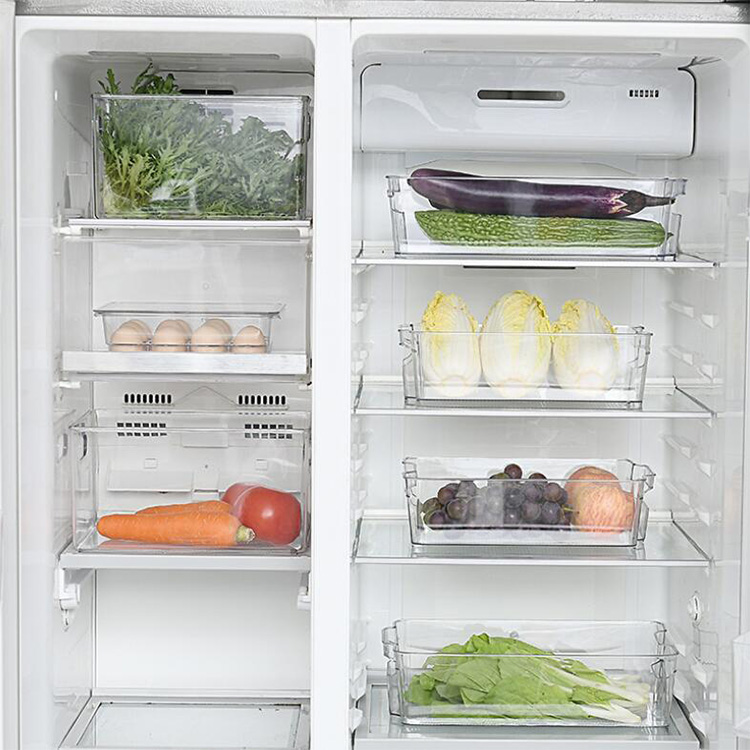 Extra Large Household Stackable Plastic Food Storage Bin Basket Countertop Cabinets Pantry refrige food organizers