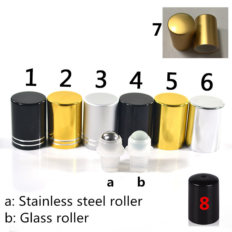 Eye cream essential oil 4ml 6ml 8ml 10ml rainbow frosted red orange pink yellow green blue purple glass roller bottles