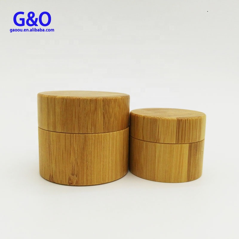 Eye cream glass bottle 5g 10g cosmetic glass jar with bamboo lid clear frosted face cream jar 30g 50g 100g