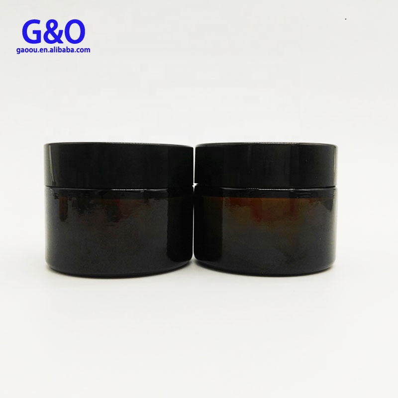 Eye cream glass bottle 5g 10g cosmetic glass jar with bamboo lid clear frosted face cream jar 30g 50g 100g