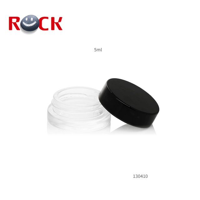 Eye lipstick case 5ml Glass cosmetic jar, eye cream glass cosmetic jar with black caps