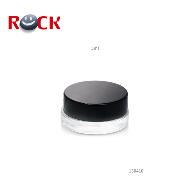 Eye lipstick case 5ml Glass cosmetic jar, eye cream glass cosmetic jar with black caps