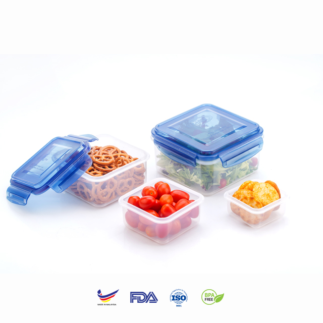 Ezylock Square Plastic 100% Airtight Silicone BPA FREE Food Container
