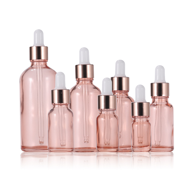 F 10ml 30ml 100ml pink glass dropper for cosmetic essential oil dropper essential oil bottle for oil