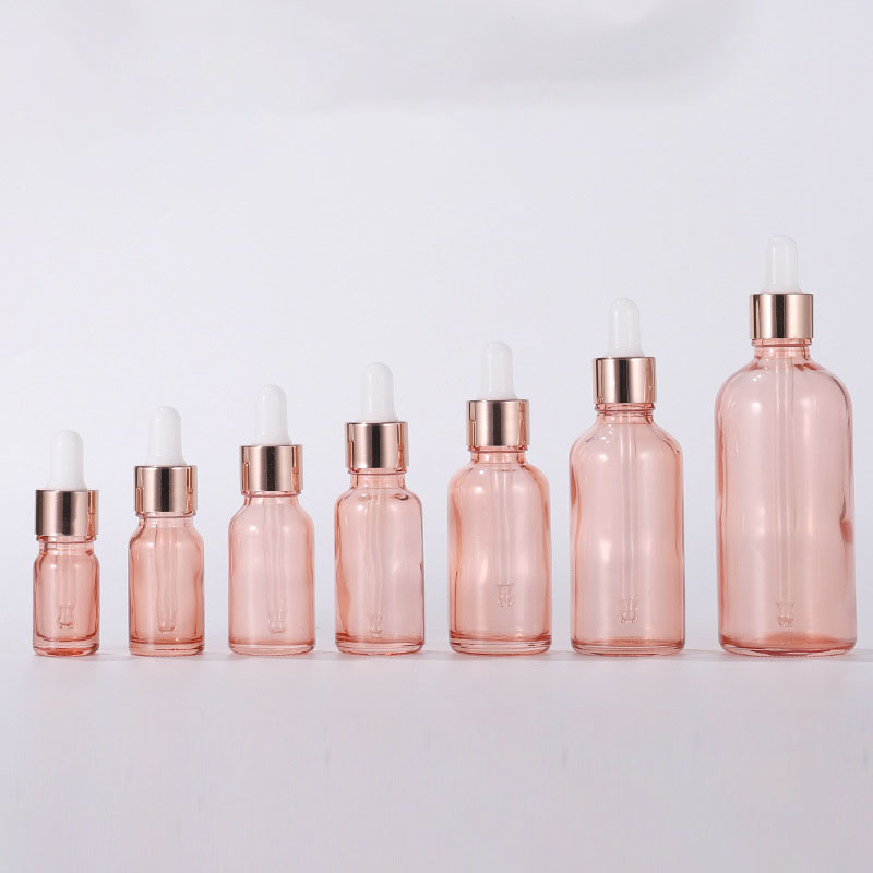 F 10ml 30ml 100ml pink glass dropper for cosmetic essential oil dropper essential oil bottle for oil
