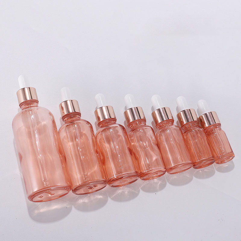 F 10ml 30ml 100ml pink glass dropper for cosmetic essential oil dropper essential oil bottle for oil