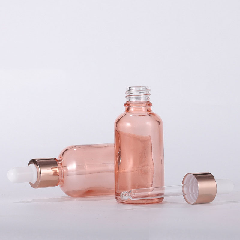 F 10ml 30ml 100ml pink glass dropper for cosmetic essential oil dropper essential oil bottle for oil