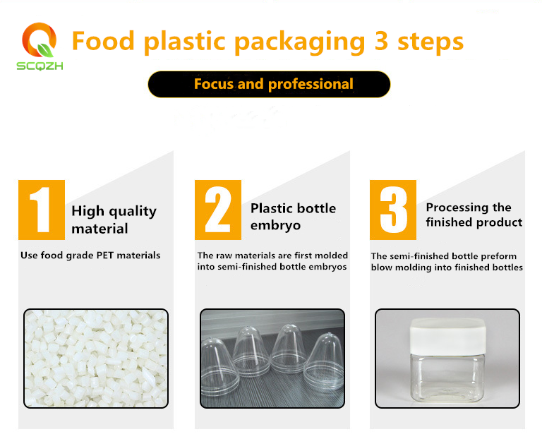 F 180 ML Clear Plastic PET Square Pot Jars Bottles Empty Packing Container Storage Vials Cans Dispenser with Black Screw lid