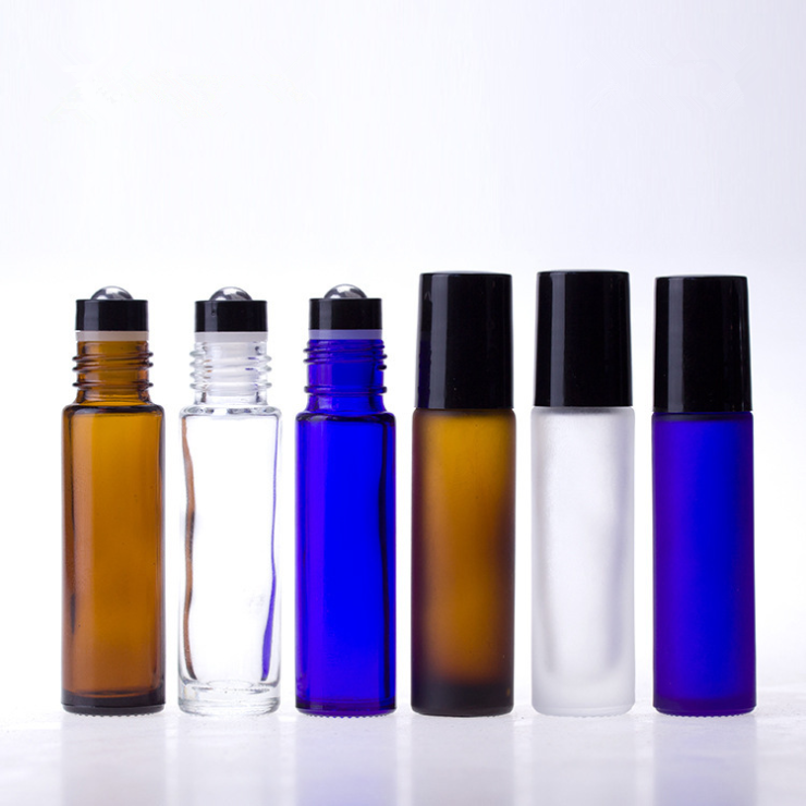 FACTORY PRICE cosmetic packaging 10ml brown Amber glass roller bottles 10ml empty Essential Oil roll on perfume Bottle